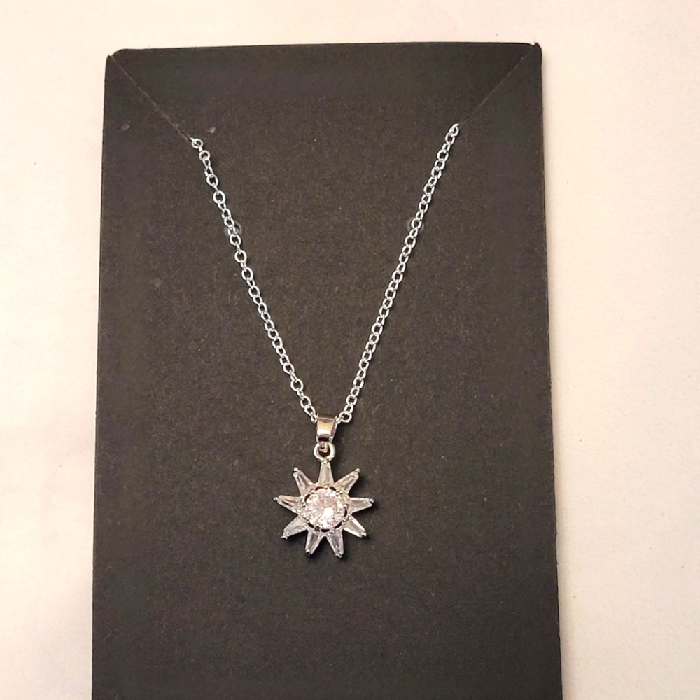 Sunburst cz necklace